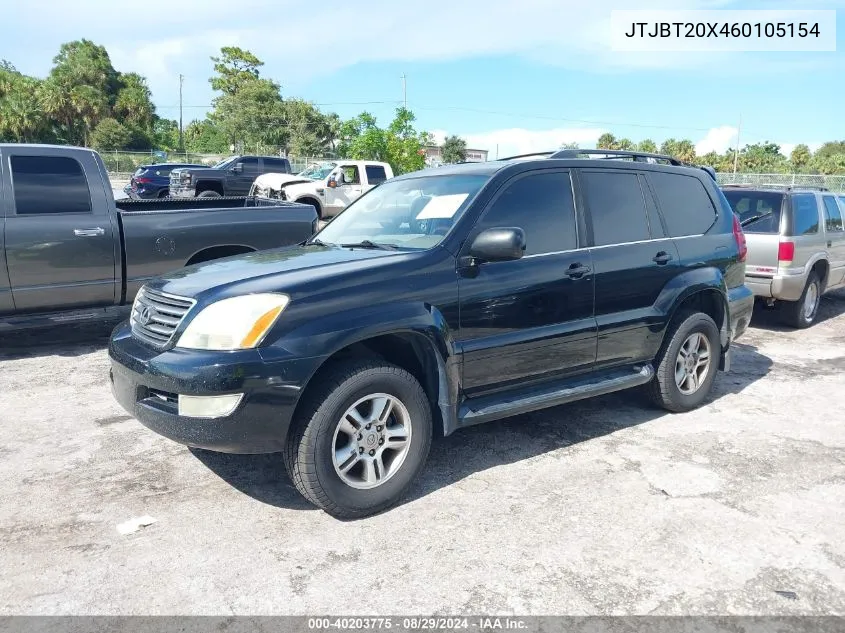 2006 Lexus Gx 470 VIN: JTJBT20X460105154 Lot: 40203775