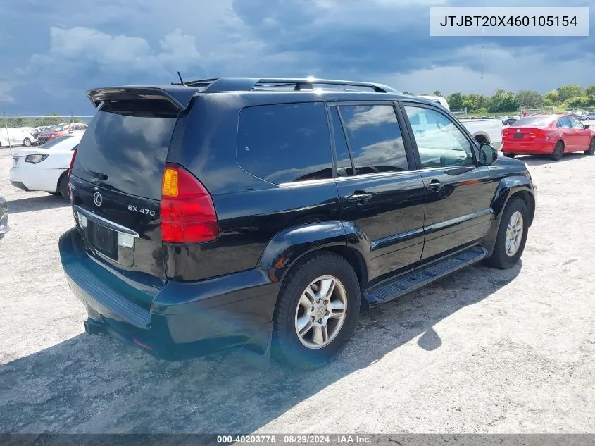 2006 Lexus Gx 470 VIN: JTJBT20X460105154 Lot: 40203775