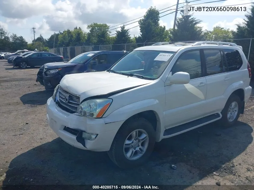 2006 Lexus Gx 470 VIN: JTJBT20X660098613 Lot: 40285715