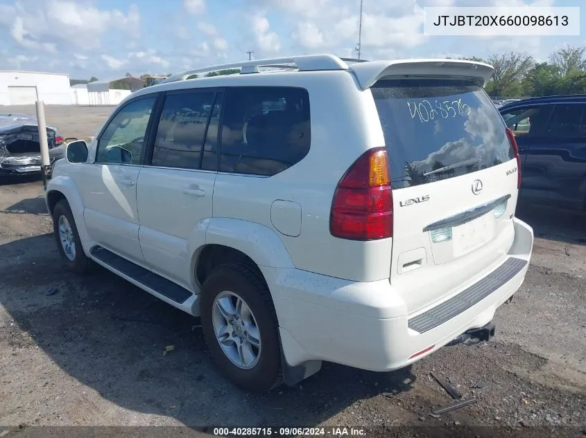 2006 Lexus Gx 470 VIN: JTJBT20X660098613 Lot: 40285715