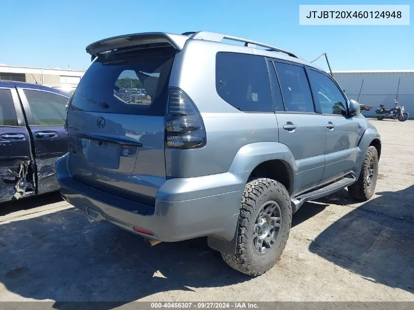 2006 Lexus Gx 470 VIN: JTJBT20X460124948 Lot: 40456307