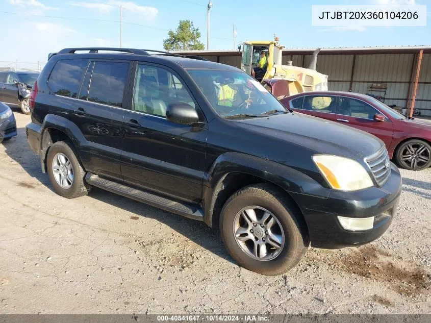 2006 Lexus Gx 470 470 VIN: JTJBT20X360104206 Lot: 40541647