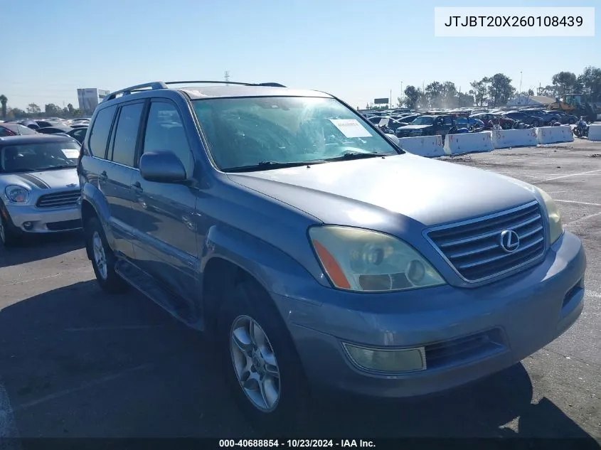 2006 Lexus Gx 470 VIN: JTJBT20X260108439 Lot: 40688854