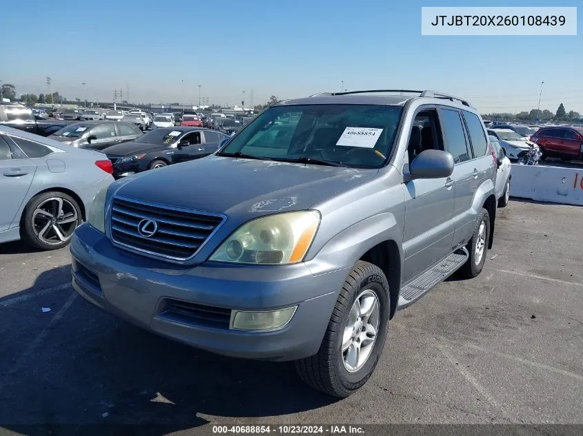 2006 Lexus Gx 470 VIN: JTJBT20X260108439 Lot: 40688854