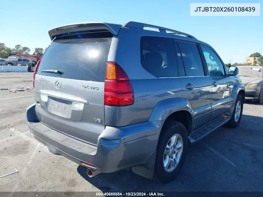 2006 Lexus Gx 470 VIN: JTJBT20X260108439 Lot: 40688854