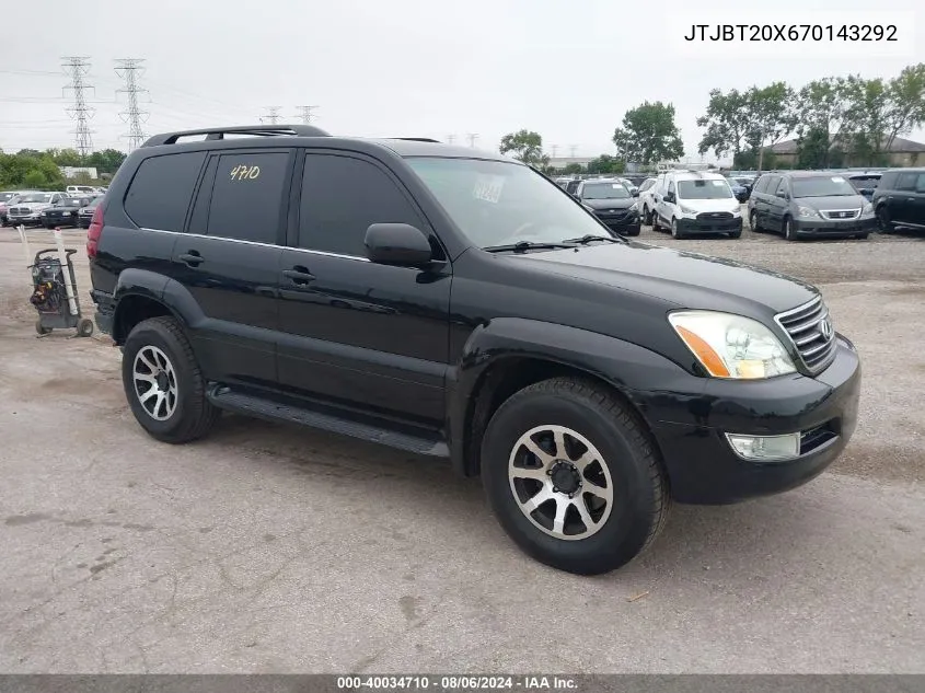 2007 Lexus Gx 470 VIN: JTJBT20X670143292 Lot: 40034710