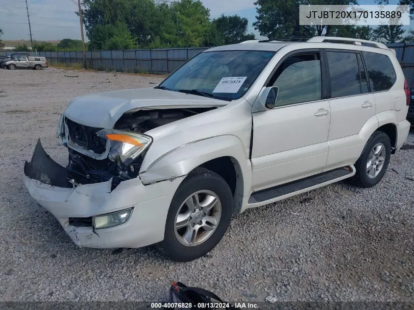 2007 Lexus Gx 470 VIN: JTJBT20X170135889 Lot: 40076828