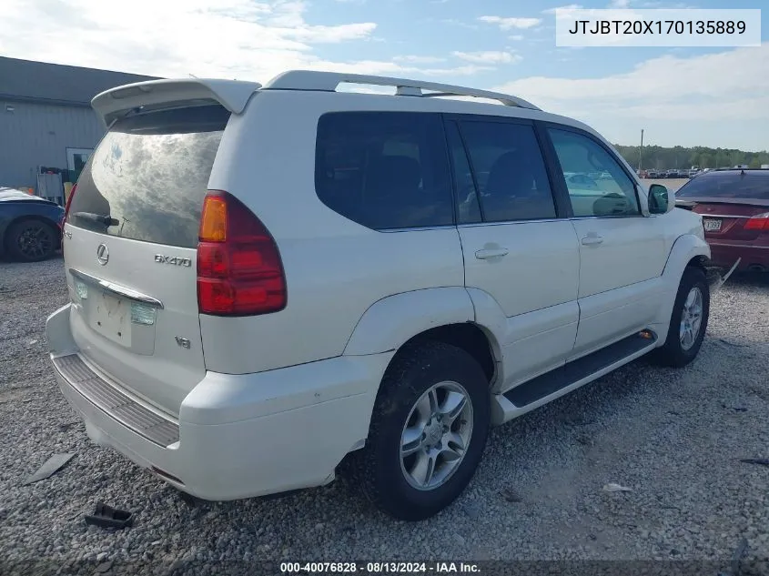 2007 Lexus Gx 470 VIN: JTJBT20X170135889 Lot: 40076828