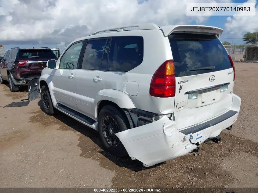 2007 Lexus Gx 470 VIN: JTJBT20X770140983 Lot: 40202233