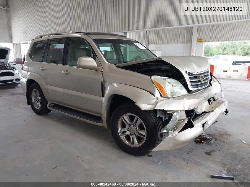 2007 Lexus Gx 470 VIN: JTJBT20X270148120 Lot: 40242468