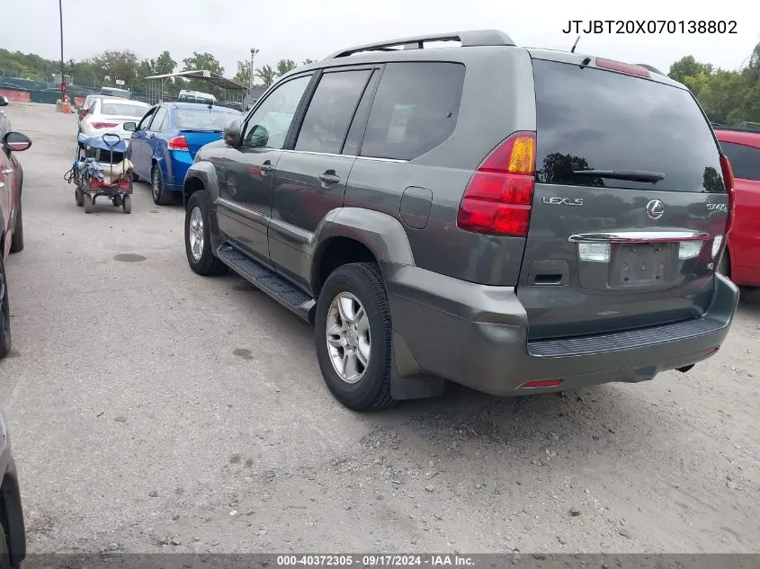 JTJBT20X070138802 2007 Lexus Gx 470 470