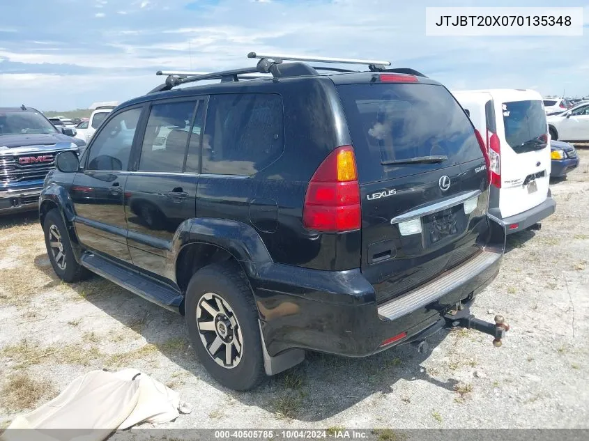 2007 Lexus Gx 470 VIN: JTJBT20X070135348 Lot: 40505785