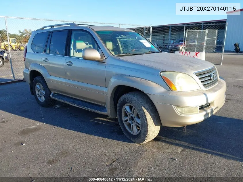 JTJBT20X270140115 2007 Lexus Gx 470