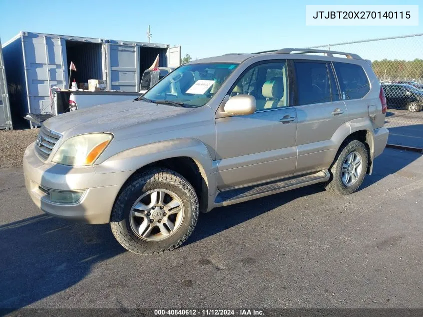 JTJBT20X270140115 2007 Lexus Gx 470