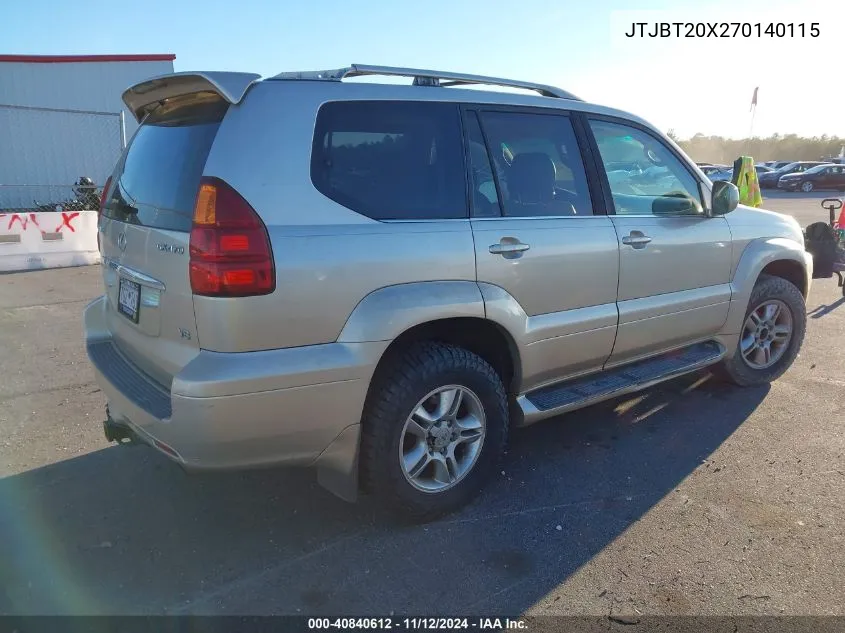 JTJBT20X270140115 2007 Lexus Gx 470