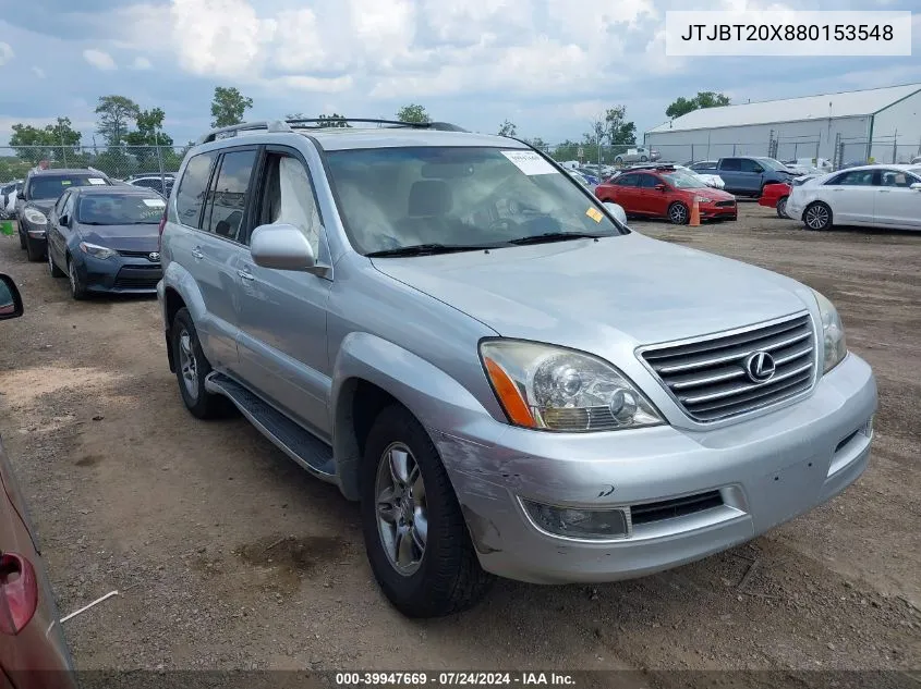 2008 Lexus Gx 470 VIN: JTJBT20X880153548 Lot: 39947669