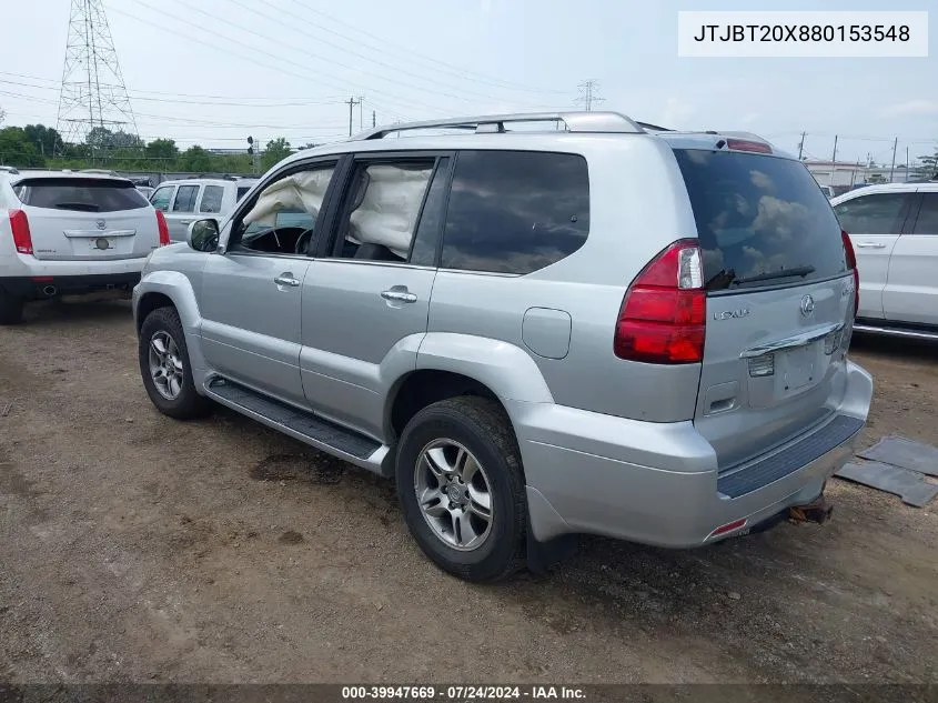 2008 Lexus Gx 470 VIN: JTJBT20X880153548 Lot: 39947669