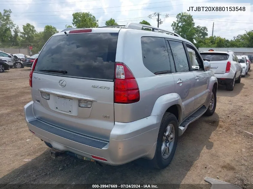 2008 Lexus Gx 470 VIN: JTJBT20X880153548 Lot: 39947669