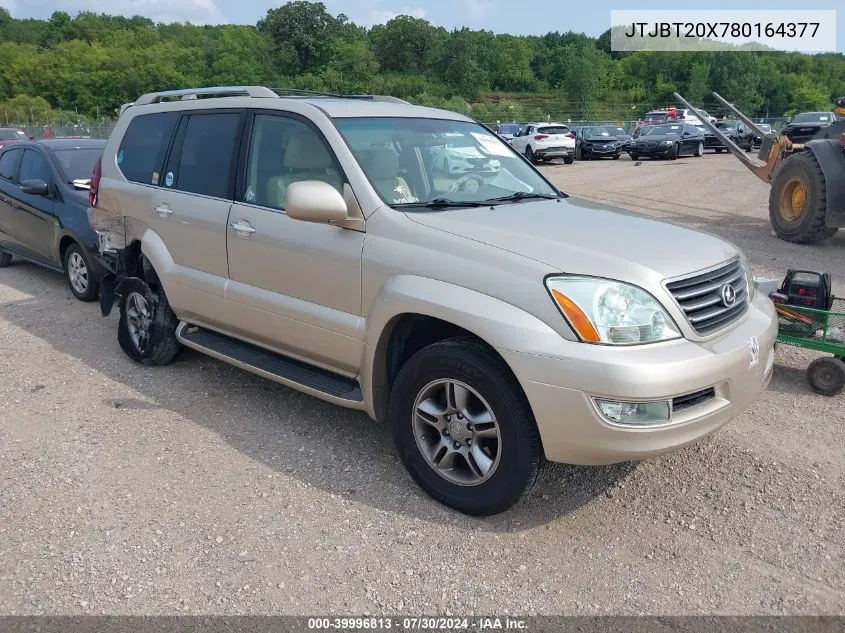 2008 Lexus Gx 470 VIN: JTJBT20X780164377 Lot: 39996813