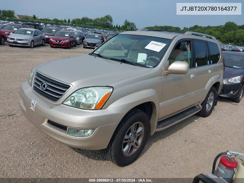 2008 Lexus Gx 470 VIN: JTJBT20X780164377 Lot: 39996813