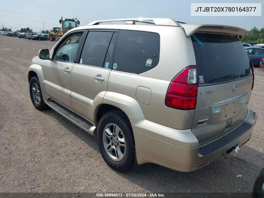 2008 Lexus Gx 470 VIN: JTJBT20X780164377 Lot: 39996813