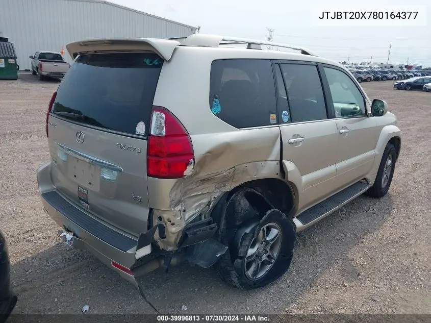 2008 Lexus Gx 470 VIN: JTJBT20X780164377 Lot: 39996813