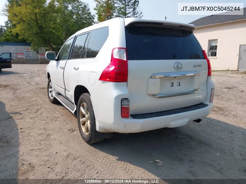 2012 Lexus Gx 460 VIN: JTJBM7FX0C5045244 Lot: 12096980