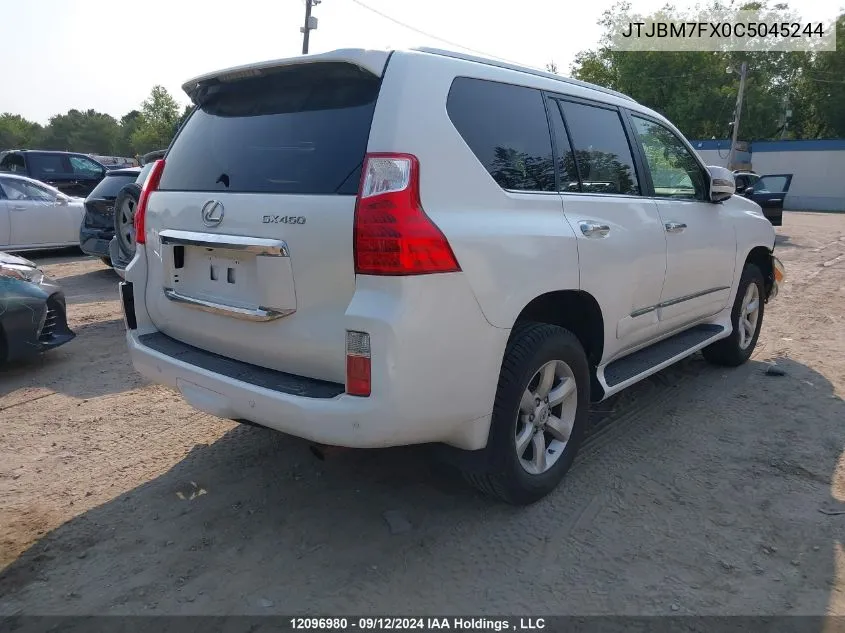 2012 Lexus Gx 460 VIN: JTJBM7FX0C5045244 Lot: 12096980