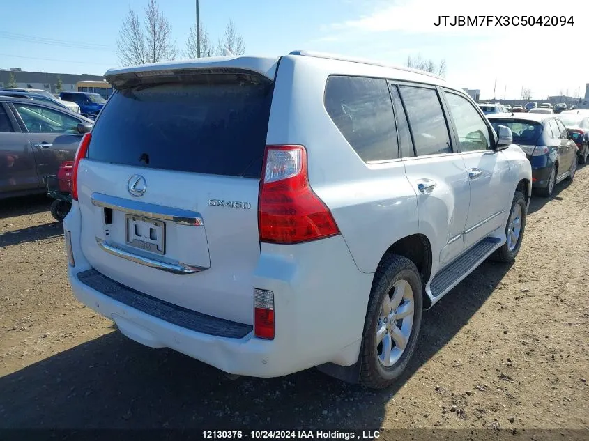 2012 Lexus Gx VIN: JTJBM7FX3C5042094 Lot: 12130376