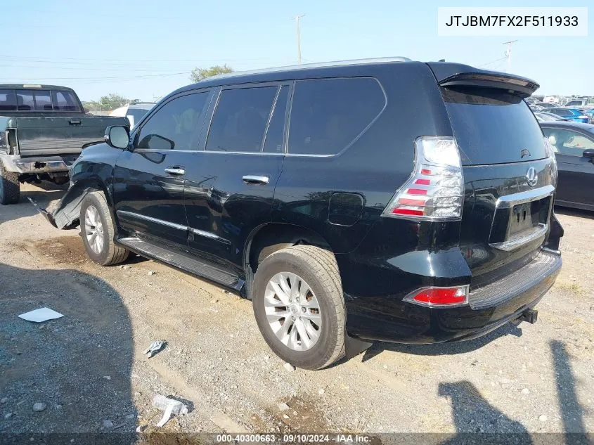 2015 Lexus Gx VIN: JTJBM7FX2F511933 Lot: 40300663