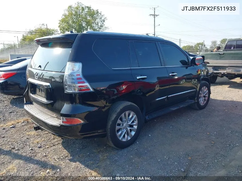 2015 Lexus Gx VIN: JTJBM7FX2F511933 Lot: 40300663