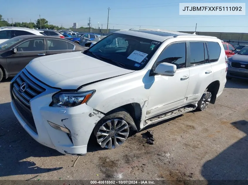 2015 Lexus Gx VIN: JTJBM7FXXF5111092 Lot: 40515952