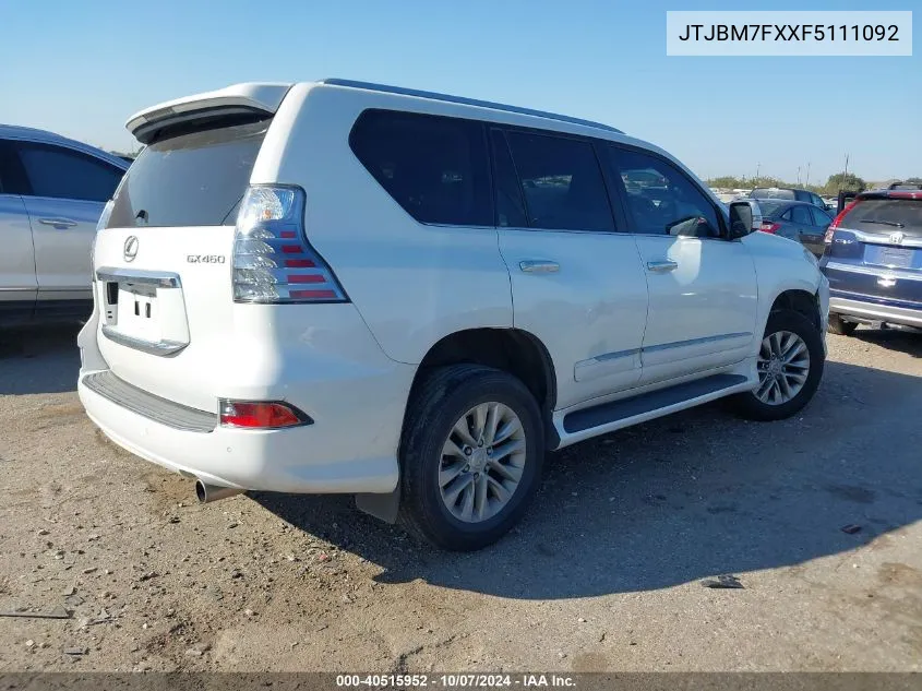 2015 Lexus Gx VIN: JTJBM7FXXF5111092 Lot: 40515952