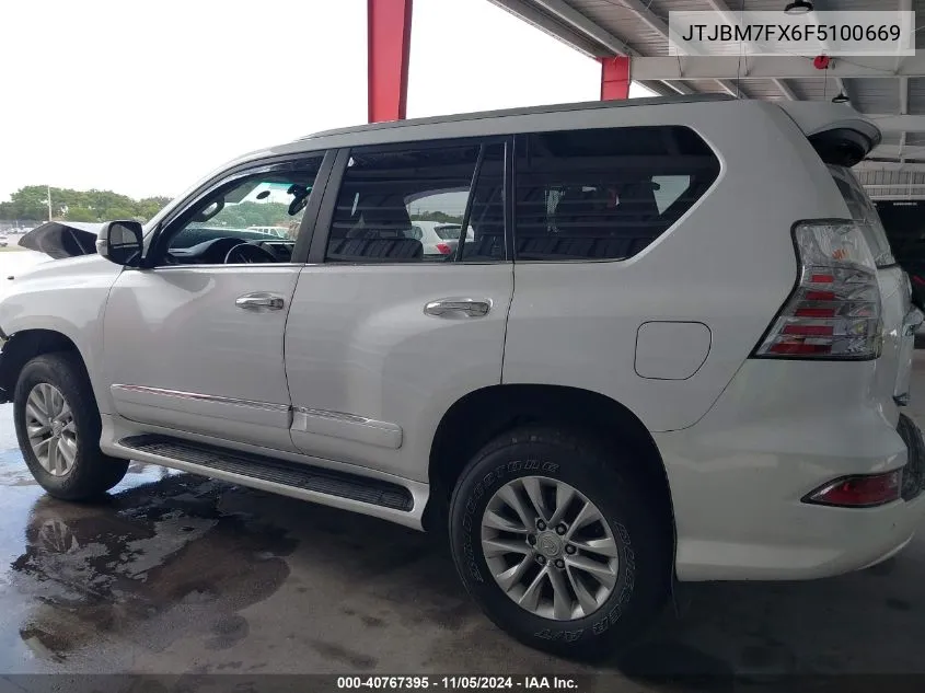 2015 Lexus Gx 460 VIN: JTJBM7FX6F5100669 Lot: 40767395