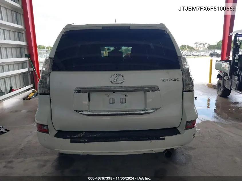 2015 Lexus Gx 460 VIN: JTJBM7FX6F5100669 Lot: 40767395