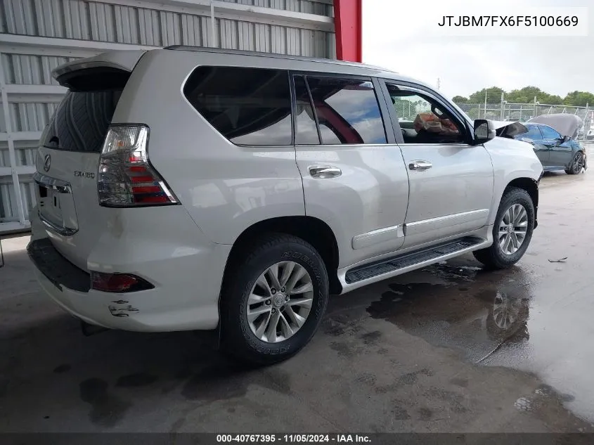 2015 Lexus Gx 460 VIN: JTJBM7FX6F5100669 Lot: 40767395