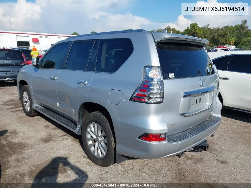 2018 Lexus Gx VIN: JTJBM7FX6J5194514 Lot: 40475841