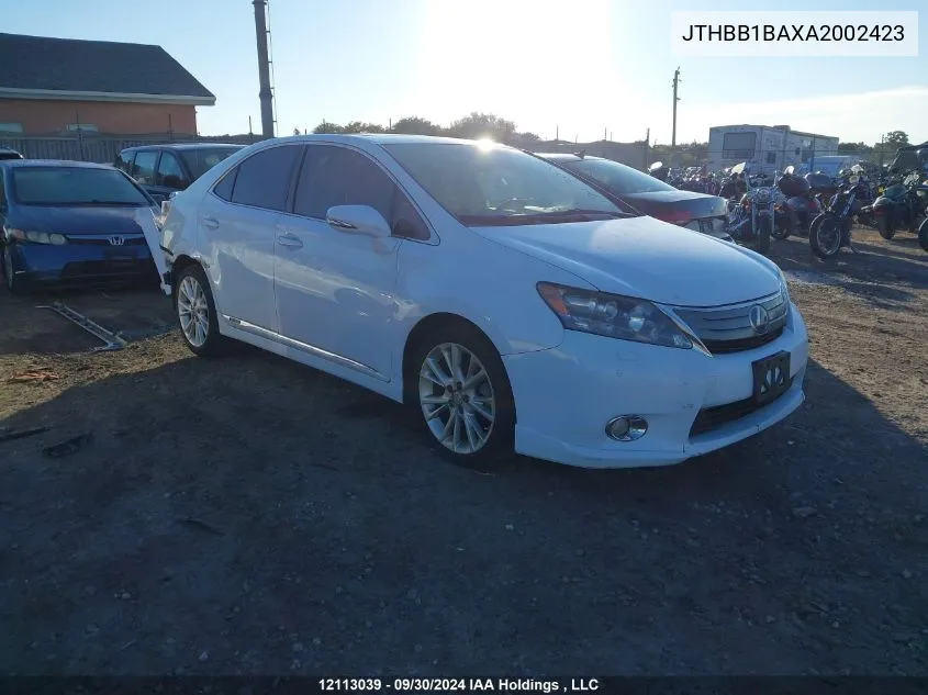 JTHBB1BAXA2002423 2010 Lexus Hs 250H