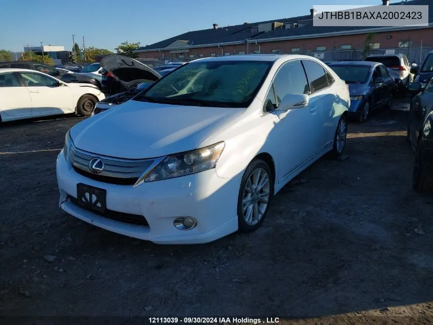 2010 Lexus Hs 250H VIN: JTHBB1BAXA2002423 Lot: 12113039