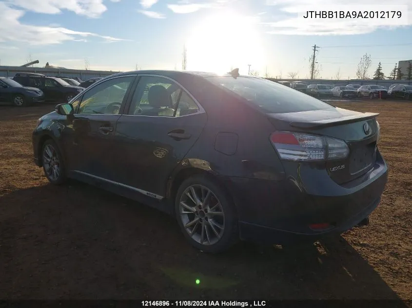 2010 Lexus Hs 250H VIN: JTHBB1BA9A2012179 Lot: 12146896