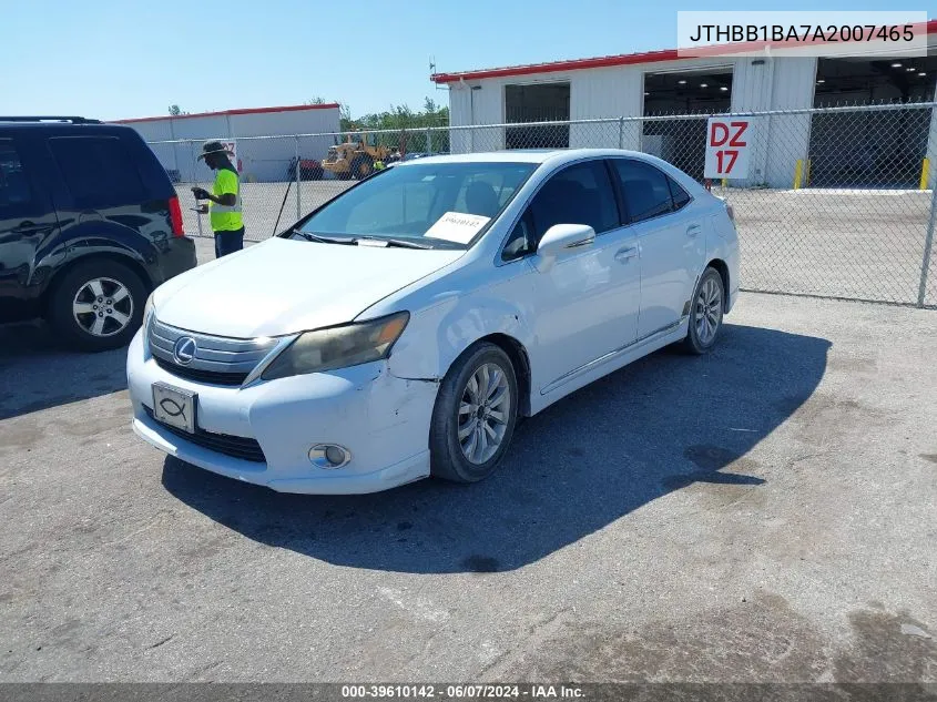 JTHBB1BA7A2007465 2010 Lexus Hs 250H