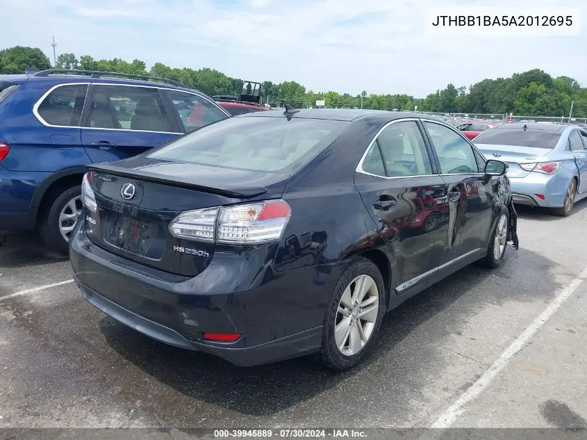 2010 Lexus Hs 250H Premium VIN: JTHBB1BA5A2012695 Lot: 39945889