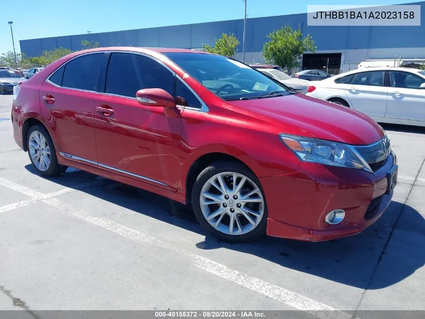 2010 Lexus Hs 250H Premium VIN: JTHBB1BA1A2023158 Lot: 40155372