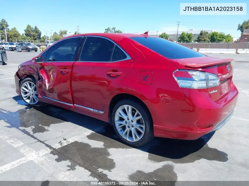 2010 Lexus Hs 250H Premium VIN: JTHBB1BA1A2023158 Lot: 40155372