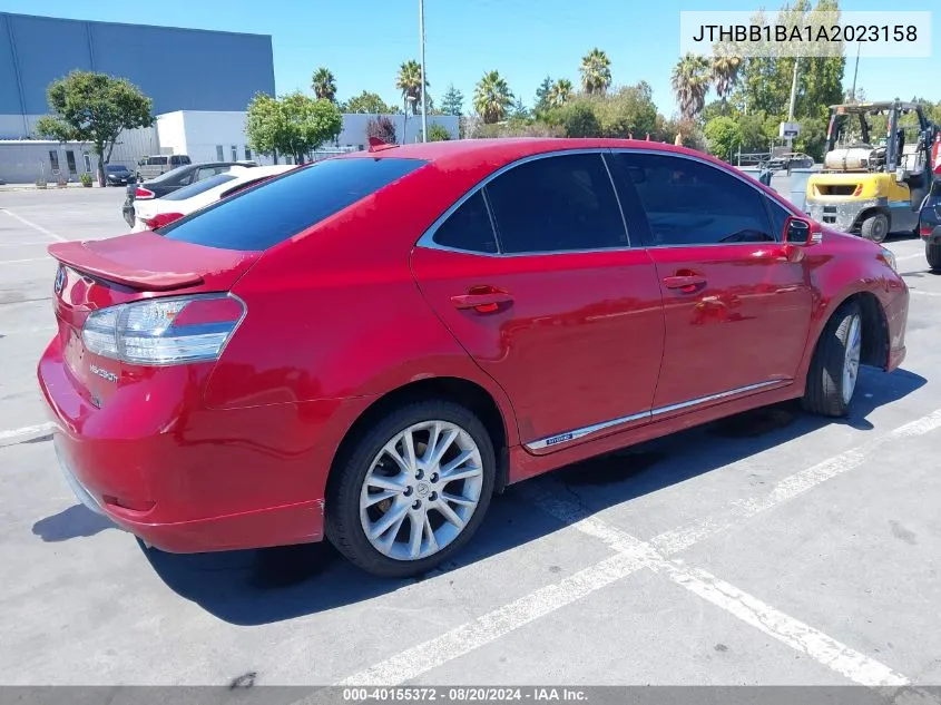 JTHBB1BA1A2023158 2010 Lexus Hs 250H Premium