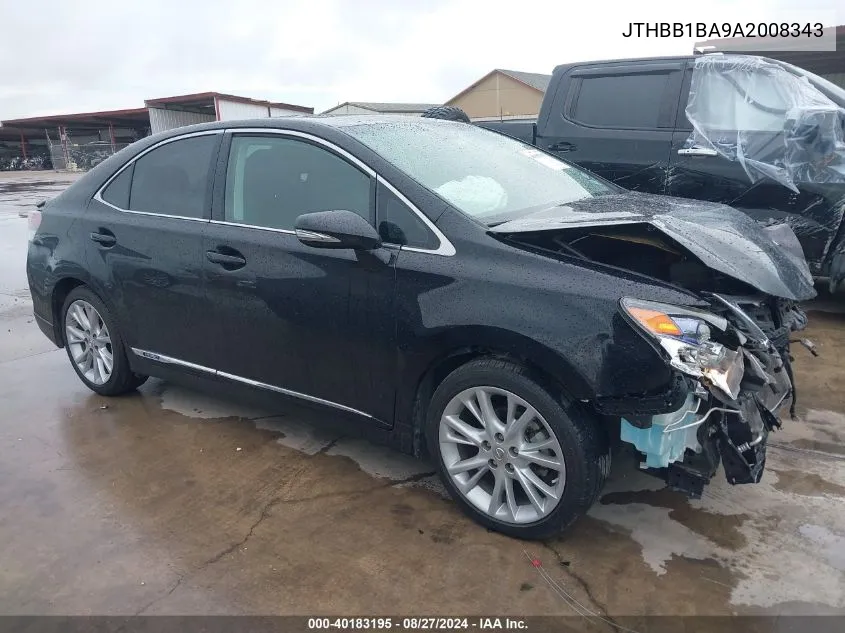 JTHBB1BA9A2008343 2010 Lexus Hs 250H Premium