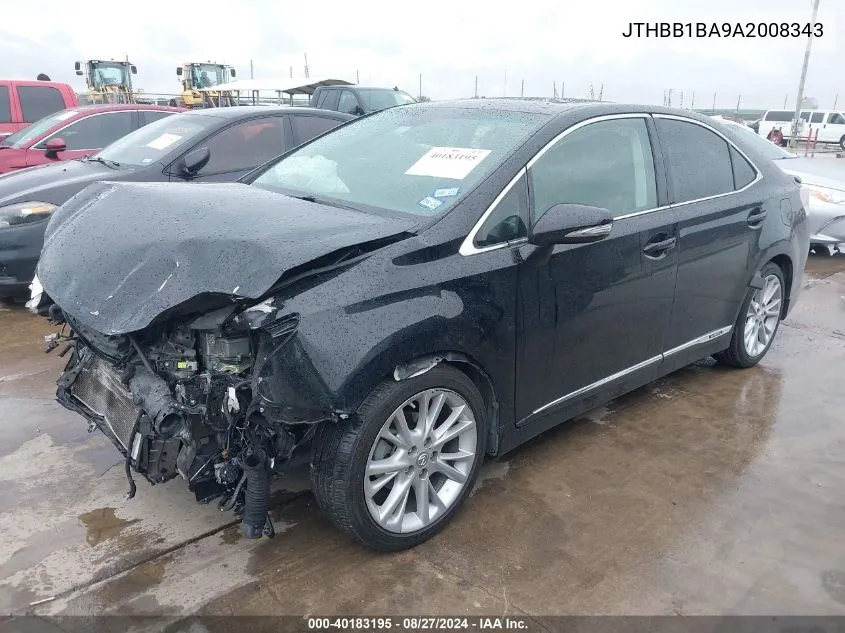 JTHBB1BA9A2008343 2010 Lexus Hs 250H Premium