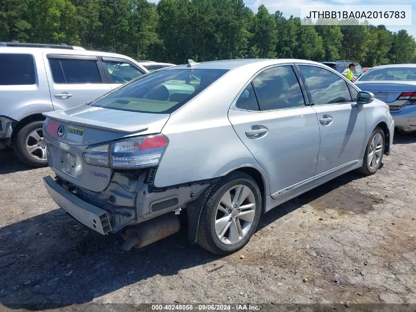 2010 Lexus Hs 250H VIN: JTHBB1BA0A2016783 Lot: 40248058