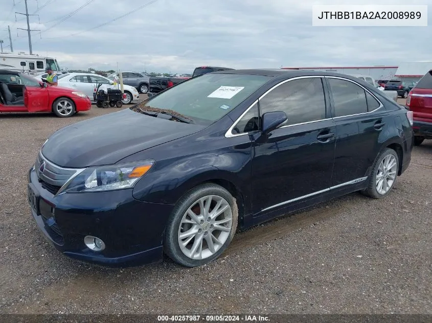 JTHBB1BA2A2008989 2010 Lexus Hs 250H Premium