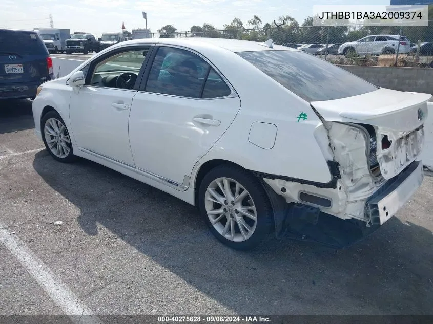 2010 Lexus Hs 250H Premium VIN: JTHBB1BA3A2009374 Lot: 40275628